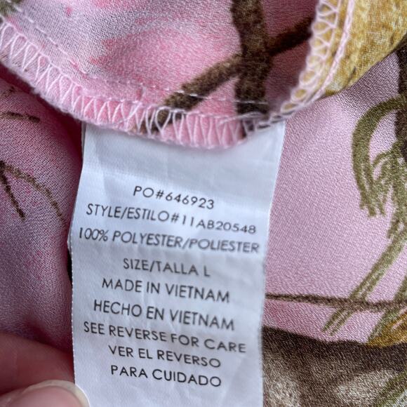 Y2K 2000s Pink RealTree by heartsoul Camo Sheer Mini Dress/Beach Cover up - Picture 7 of 7
